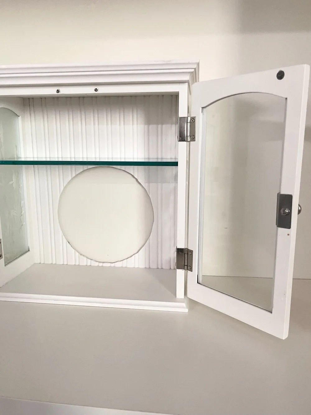 Glass wood cabinet
